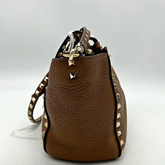 Brown Valentino Rock Stud Leather Tote - Picture 5 of 5